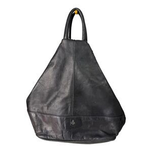 Harbour 2nd Convertible Black Leather Backpack Shoulder Bag Sling
